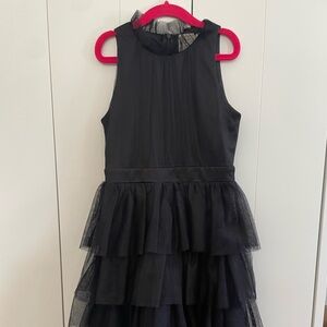 Hannah Black Layered Kids Dress